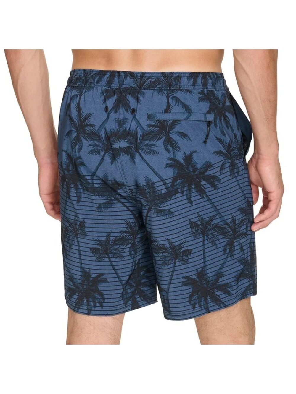 NWT Kirkland Signature Men's M Blue Swim Shorts Palm Print - Picture 2 of 12